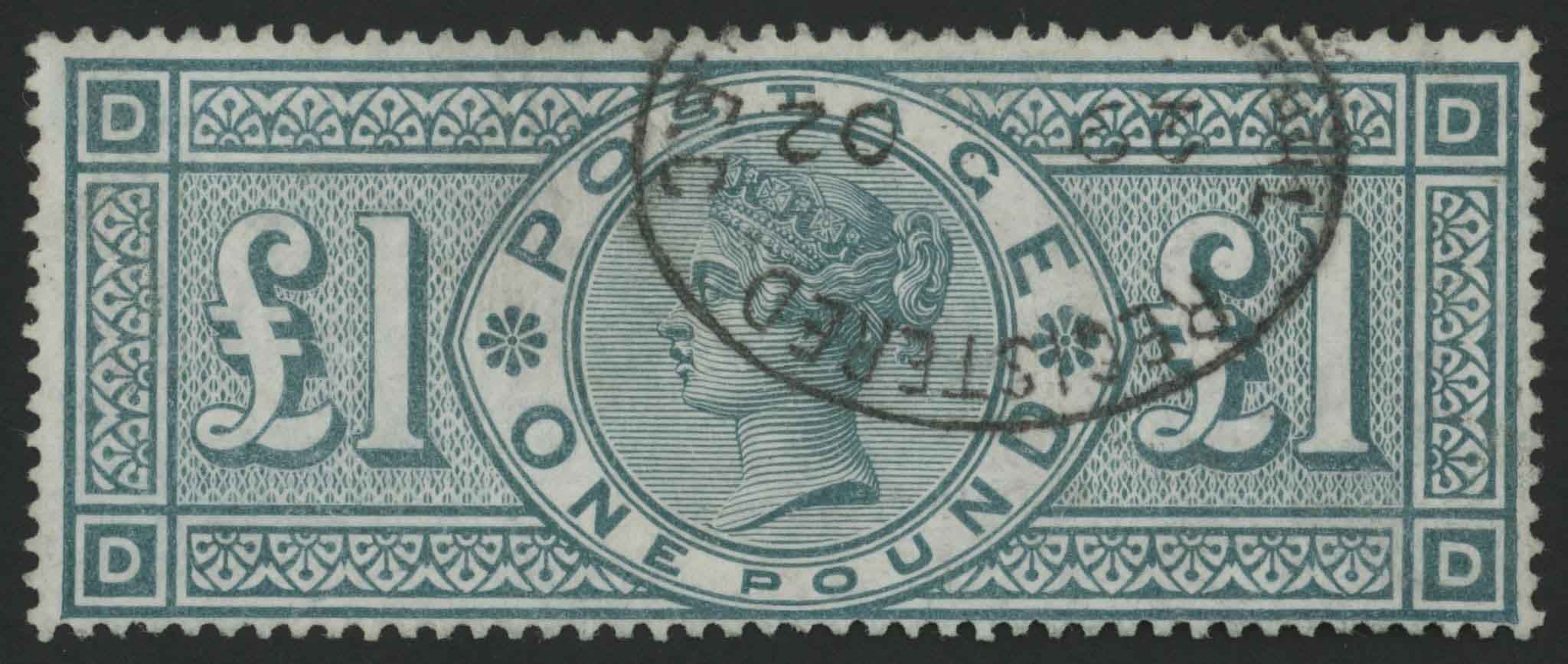 SG212 1 Green DD a lovely used example with super London oval cancel