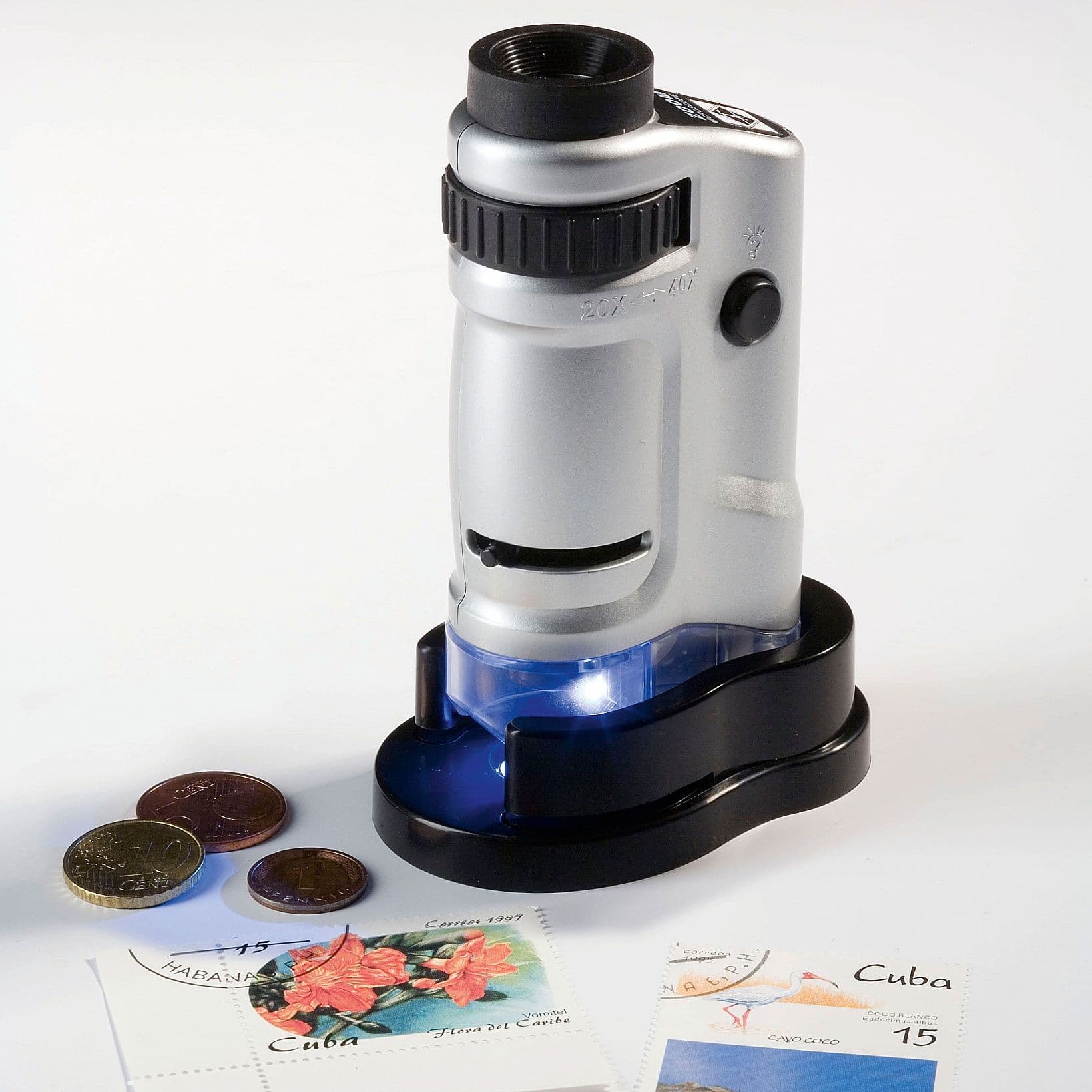 Zoom Microscope With LED, 20x-40x Magnification