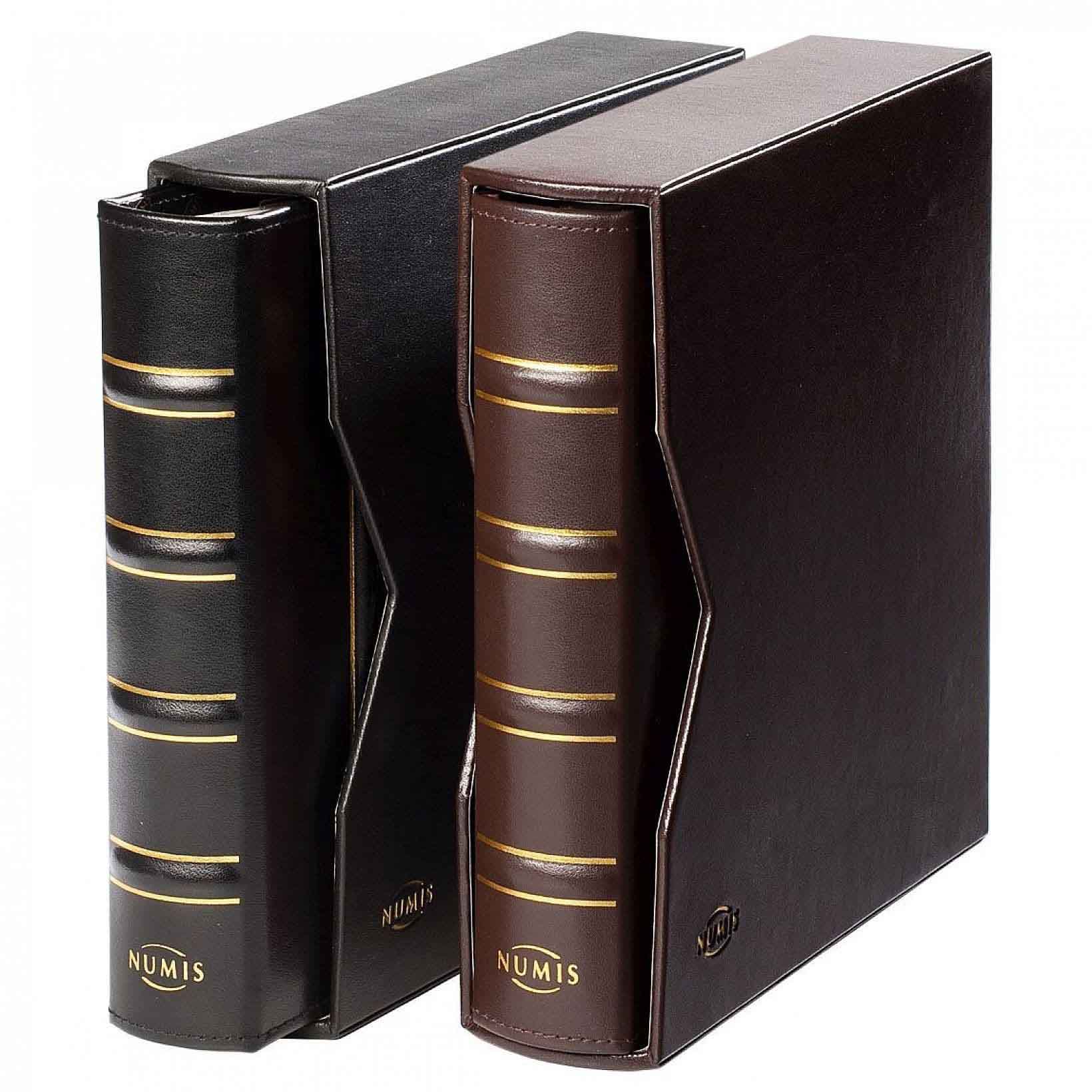 Leather Binder Numis, In Classic Design, Leatherette Slipcase