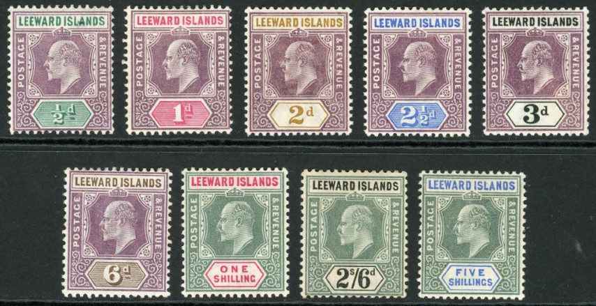 Leeward Islands 1902 SG.20-28 M/M (1)