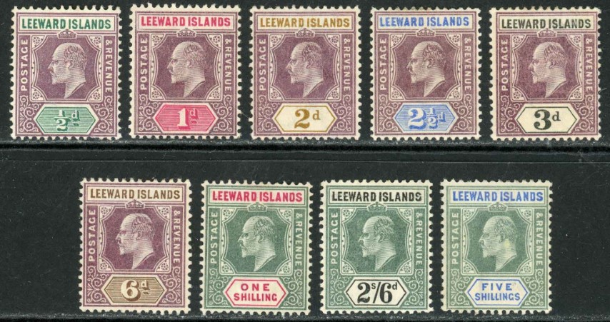 Leeward Islands 1902 SG.20-28 M/M