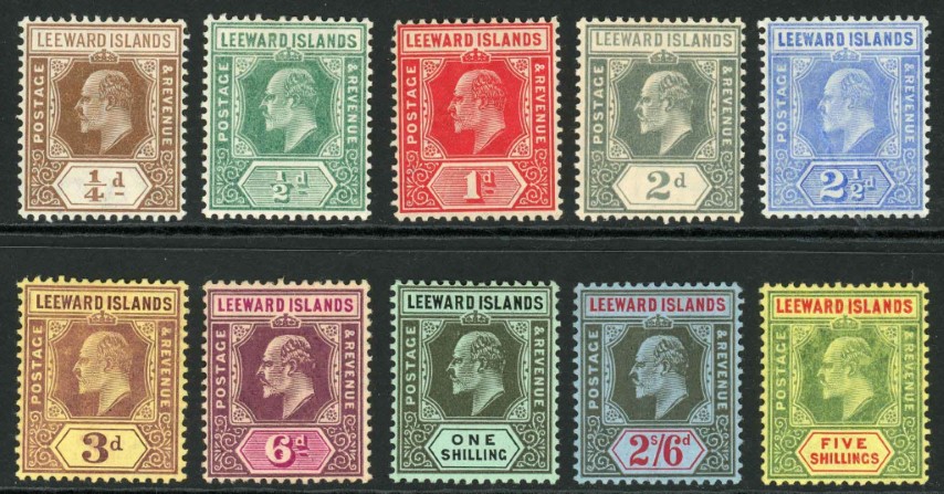 Leeward Islands 1907-11 SG.36-45 M/M