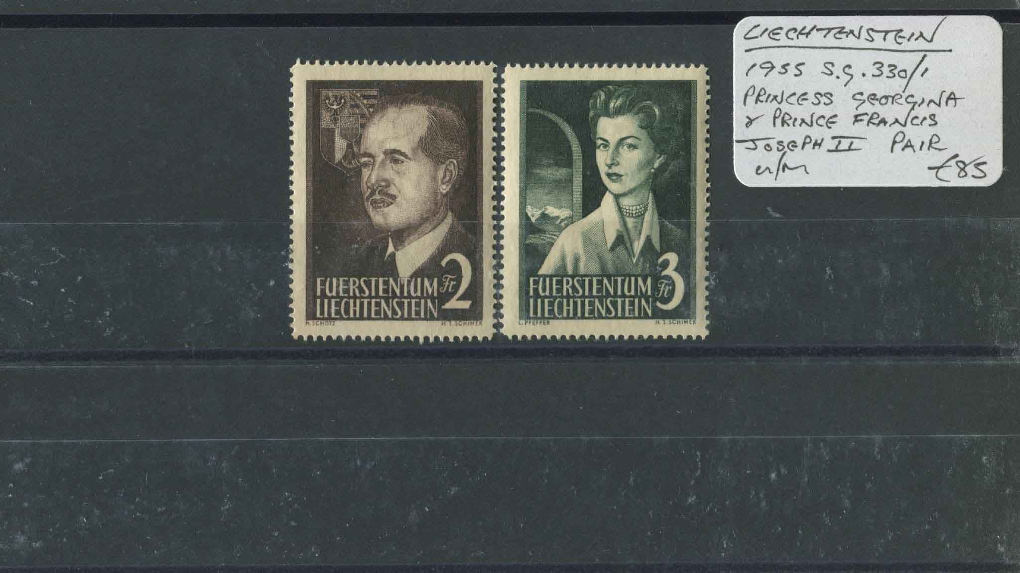 Liechenstein 1955 SG.330-1 U/M