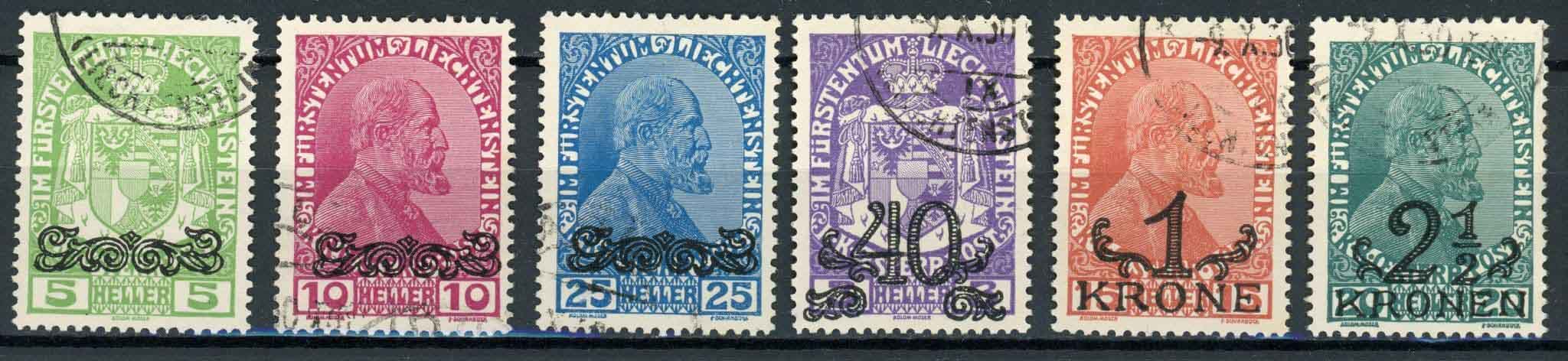 Liechtenstein 1920 SG.14-19 F/U