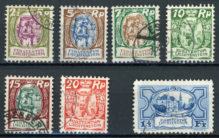 Liechtenstein 1924-7 SG.67-73 F/U