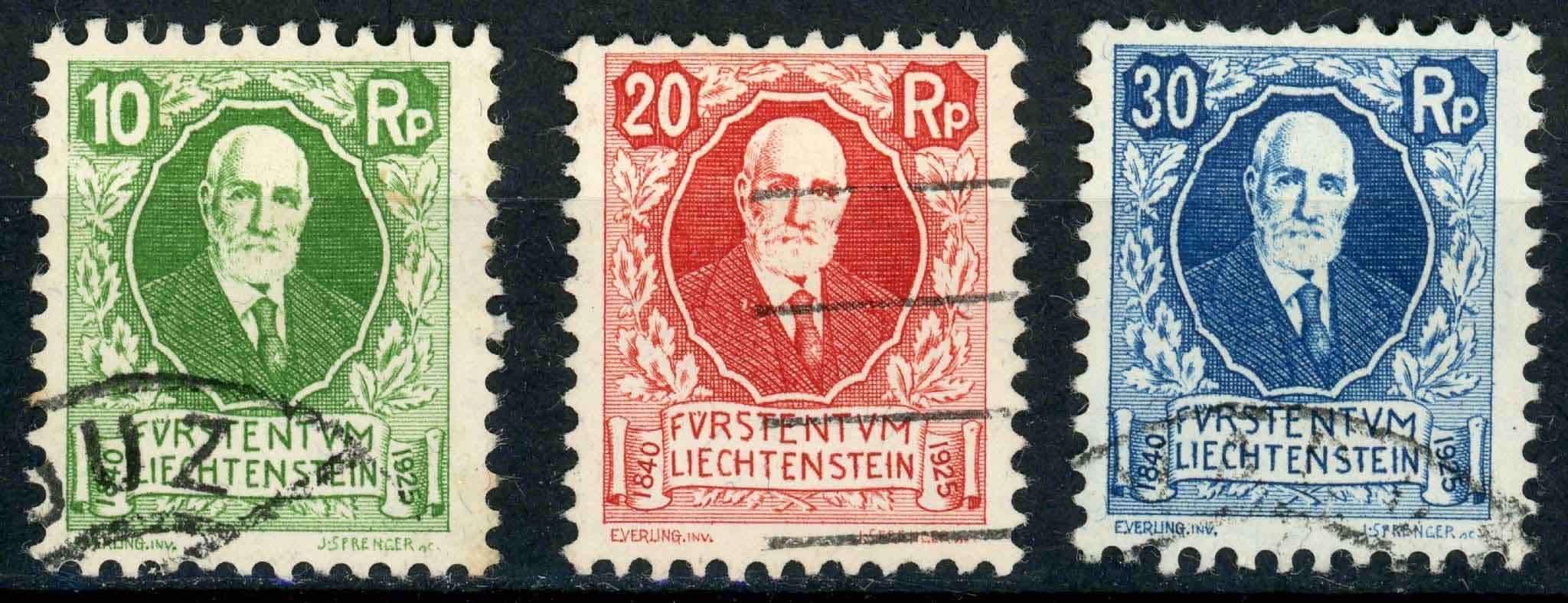 Liechtenstein 1925 SG.74-78 F/U