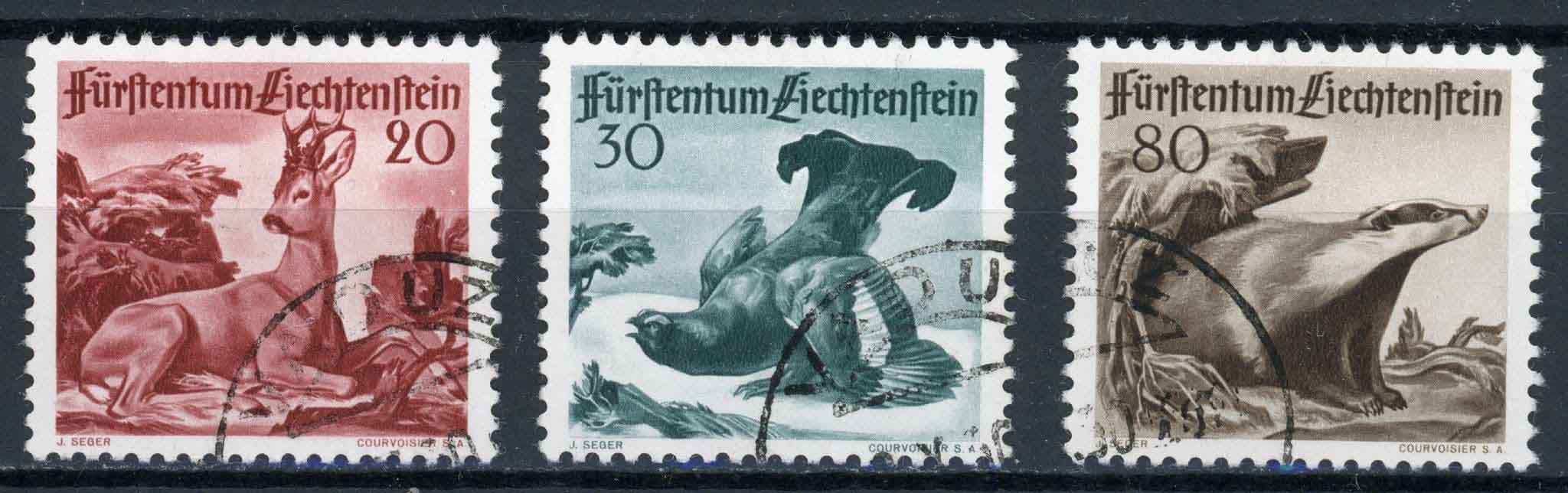 Liechtenstein 1950 SG.283-285 F/U