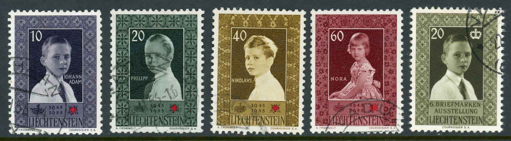 Liechtenstein 1955-6 SG.336-339, 350 F/U