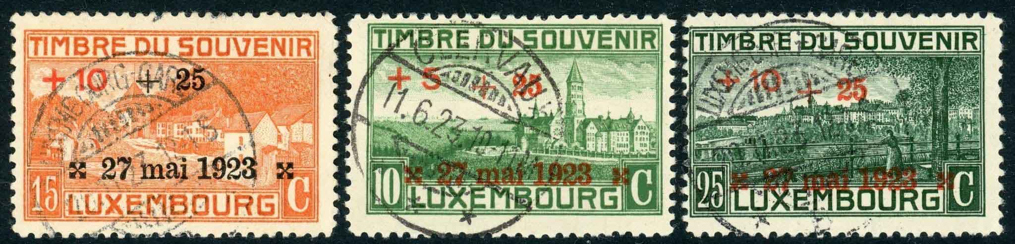 Luxembourg 1923 SG.223-225 F/U