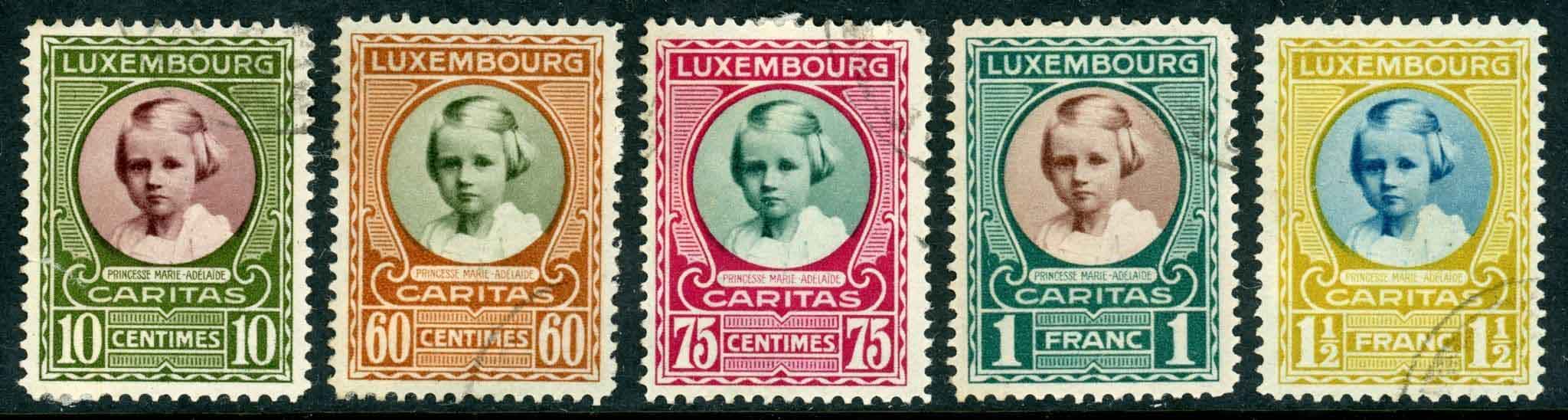 Luxembourg 1927 SG.266-270 F/U