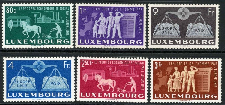 Luxembourg 1951 SG.543-548 L/M/M