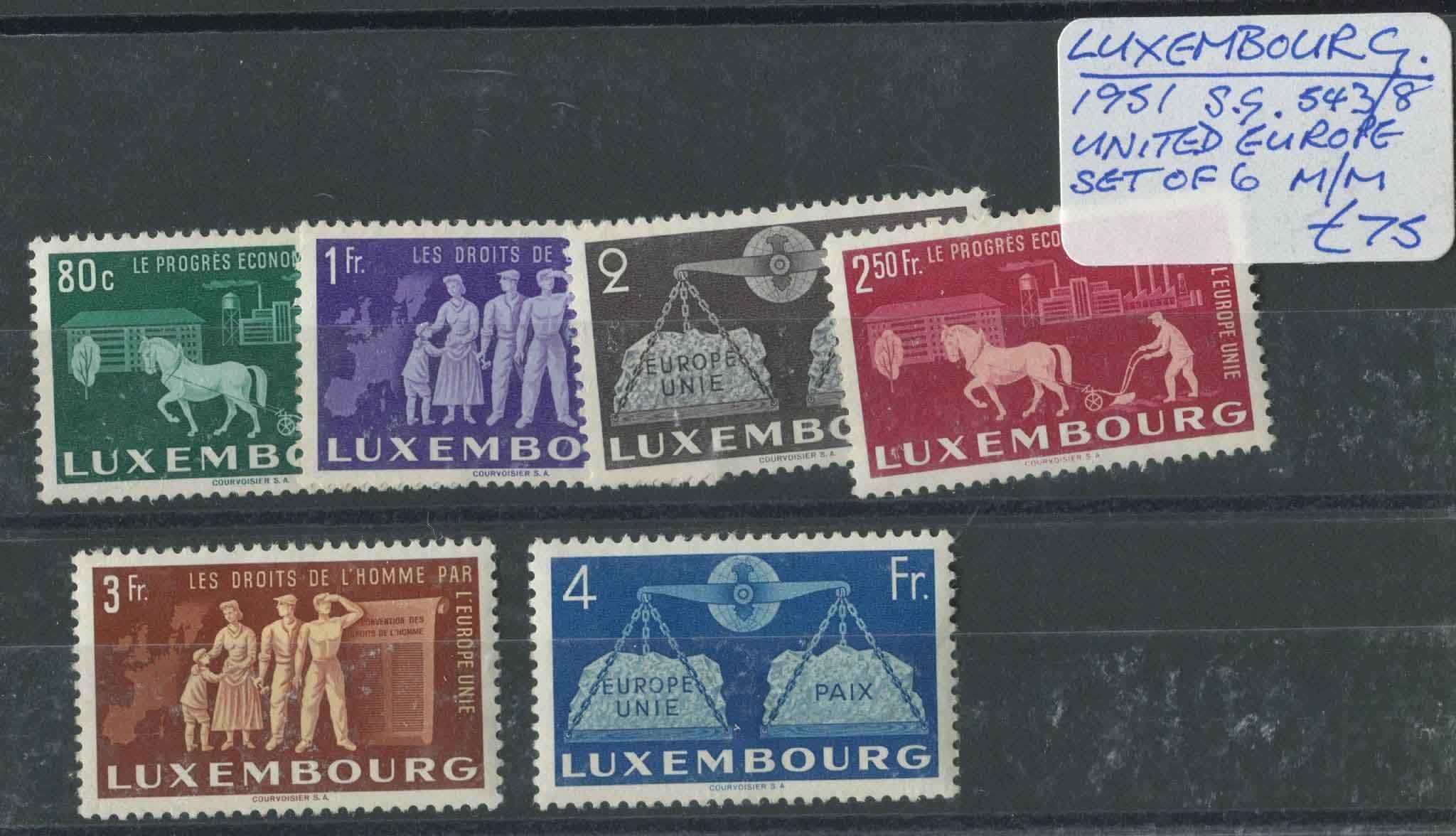 Luxembourg 1951 SG.543-8 M/M