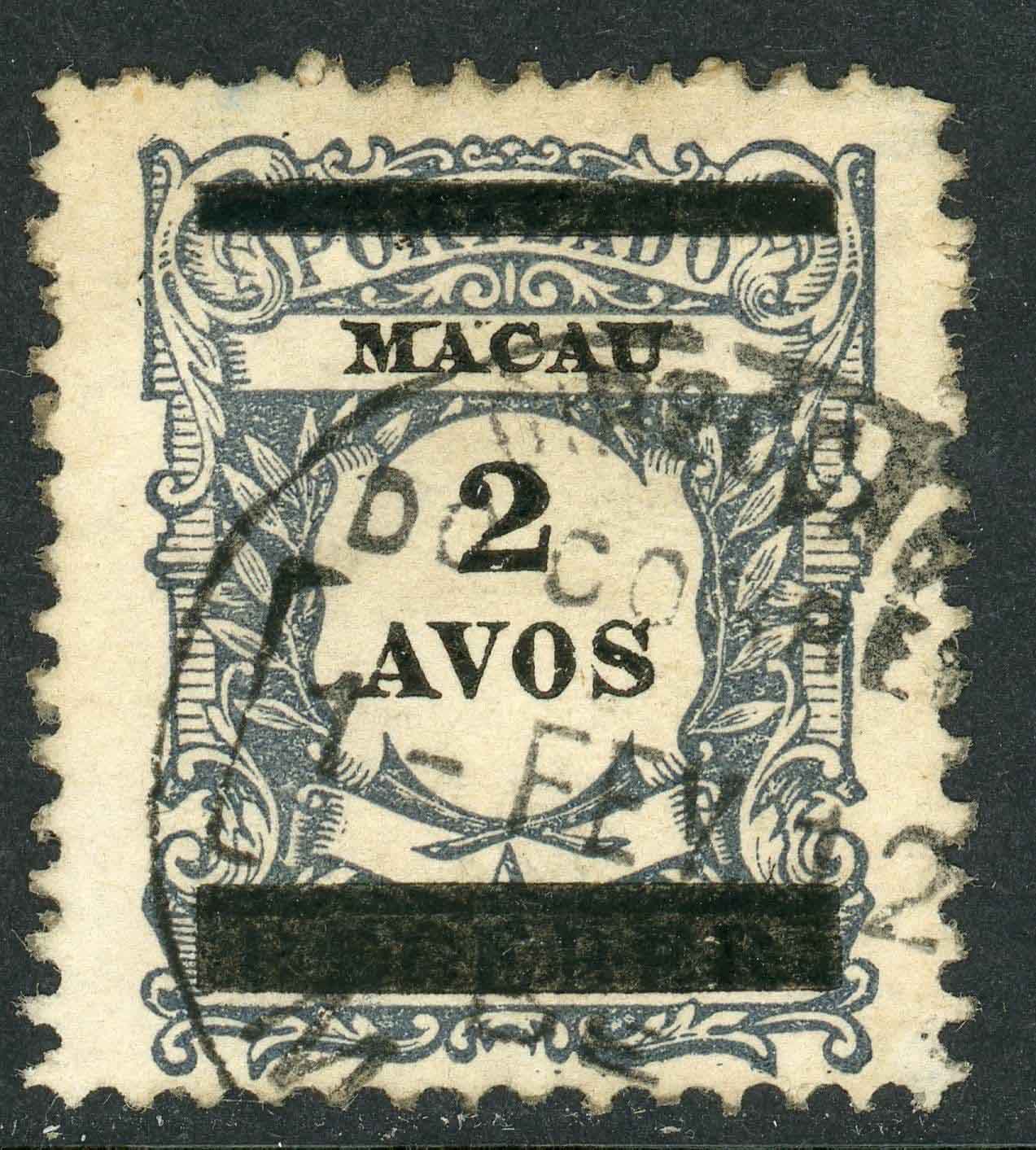 Macao 1910 SG.187a F/U Inverted Opt