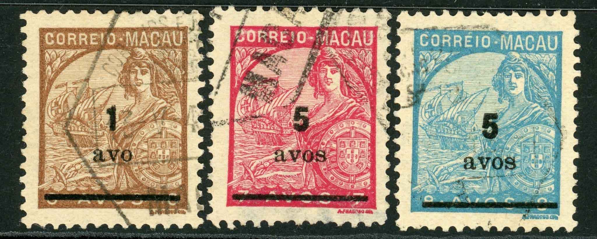 Macao 1940-42 SG.391-393 F/U