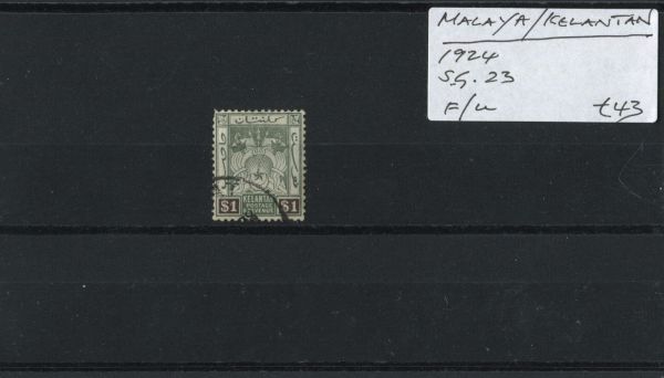 Malaya Kelantan 1924 SG.23 F/U