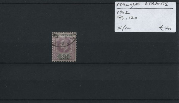 Malaya Straits Sett. 1902 SG.120 F/U