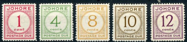 Malaysian States / Johore 1938 SG.D1-D5 M/M