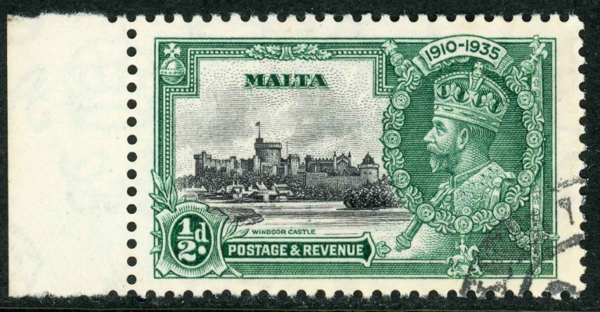 Malta 1935 SG.210a F/U variety ''extra flagstaff'' (2)