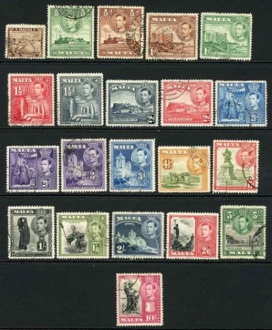 Malta 1938-43 SG.217-231 F/U