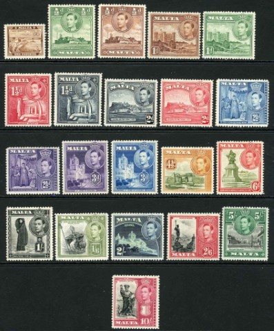 Malta 1938-43 SG.217-231 M/M