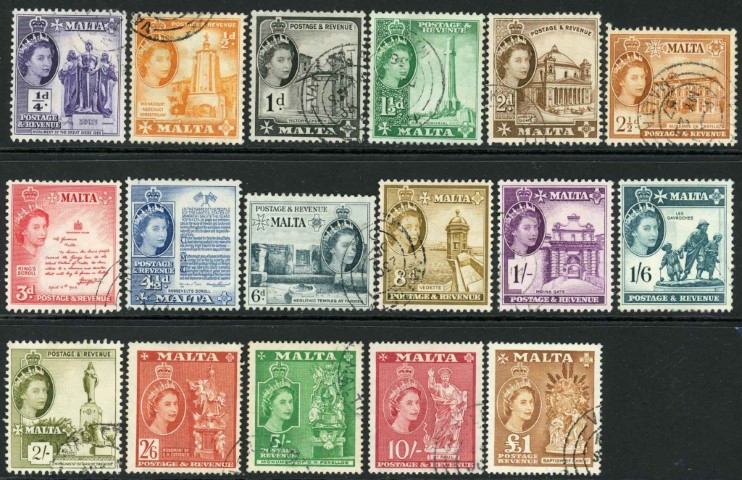 Malta 1956-58 SG.266-282 F/U (1)