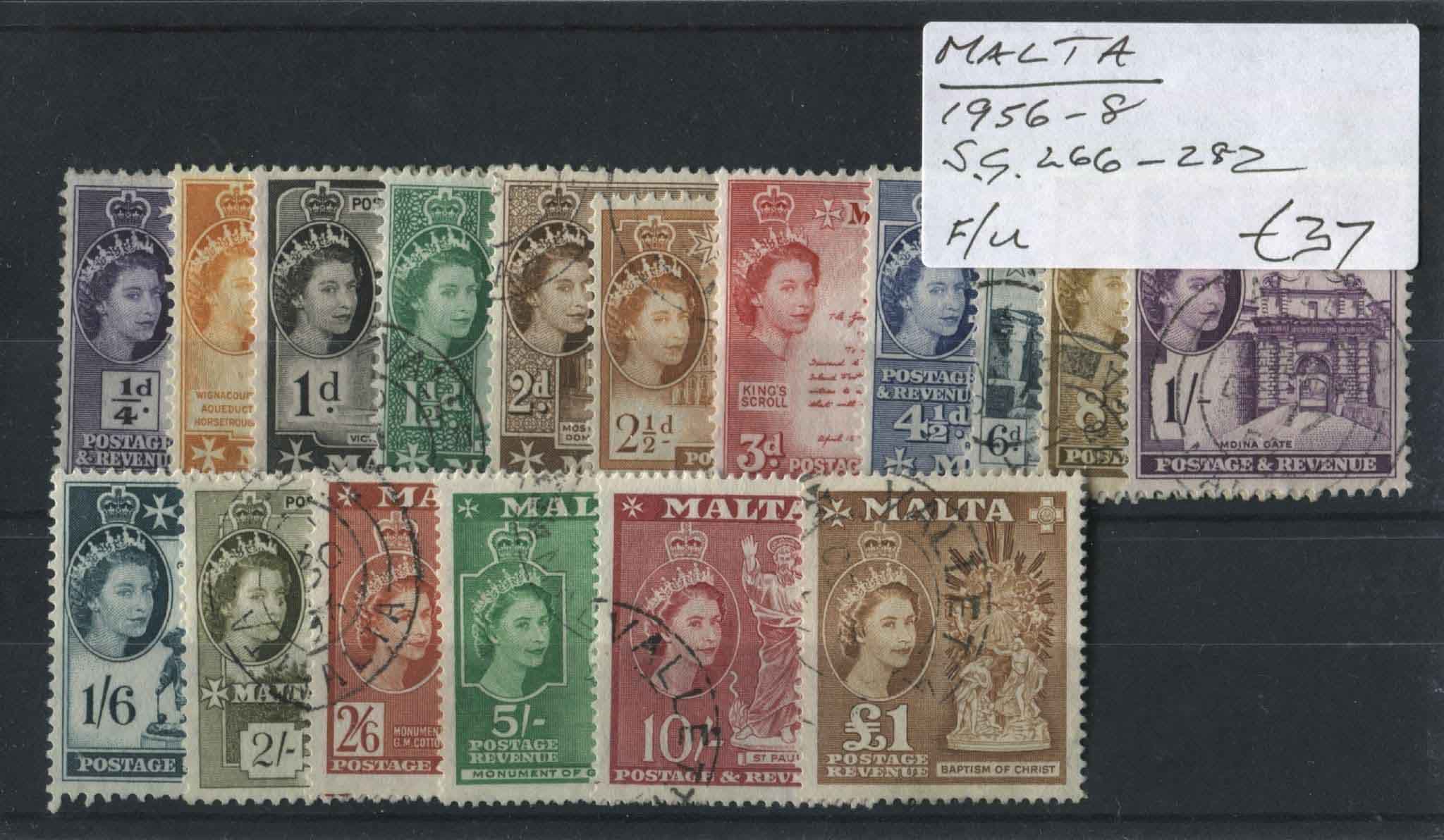 Malta 1956-58 SG.266-282 F/U