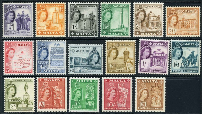 Malta 1956-8 SG.266-282 U/M