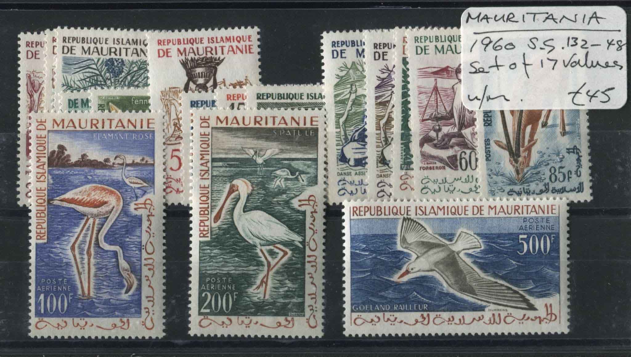 Mauritania 1960 SG.132-48 Set of 17 values U/M