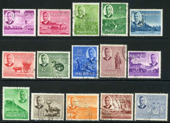 Mauritius 1950 SG.276-290 F/U