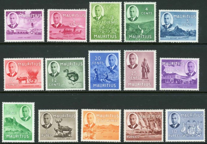 Mauritius 1950 SG.276-290 M/M