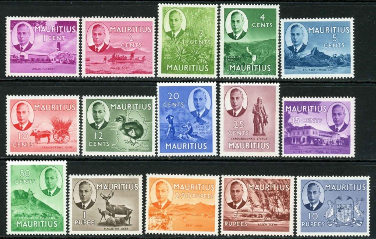 Mauritius 1950 SG.276-290 U/M