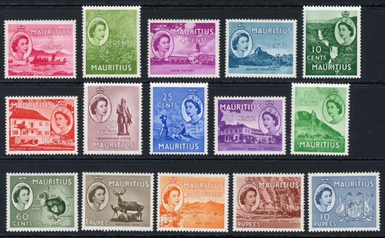 Mauritius 1953-58 SG.293-306 L/M/M