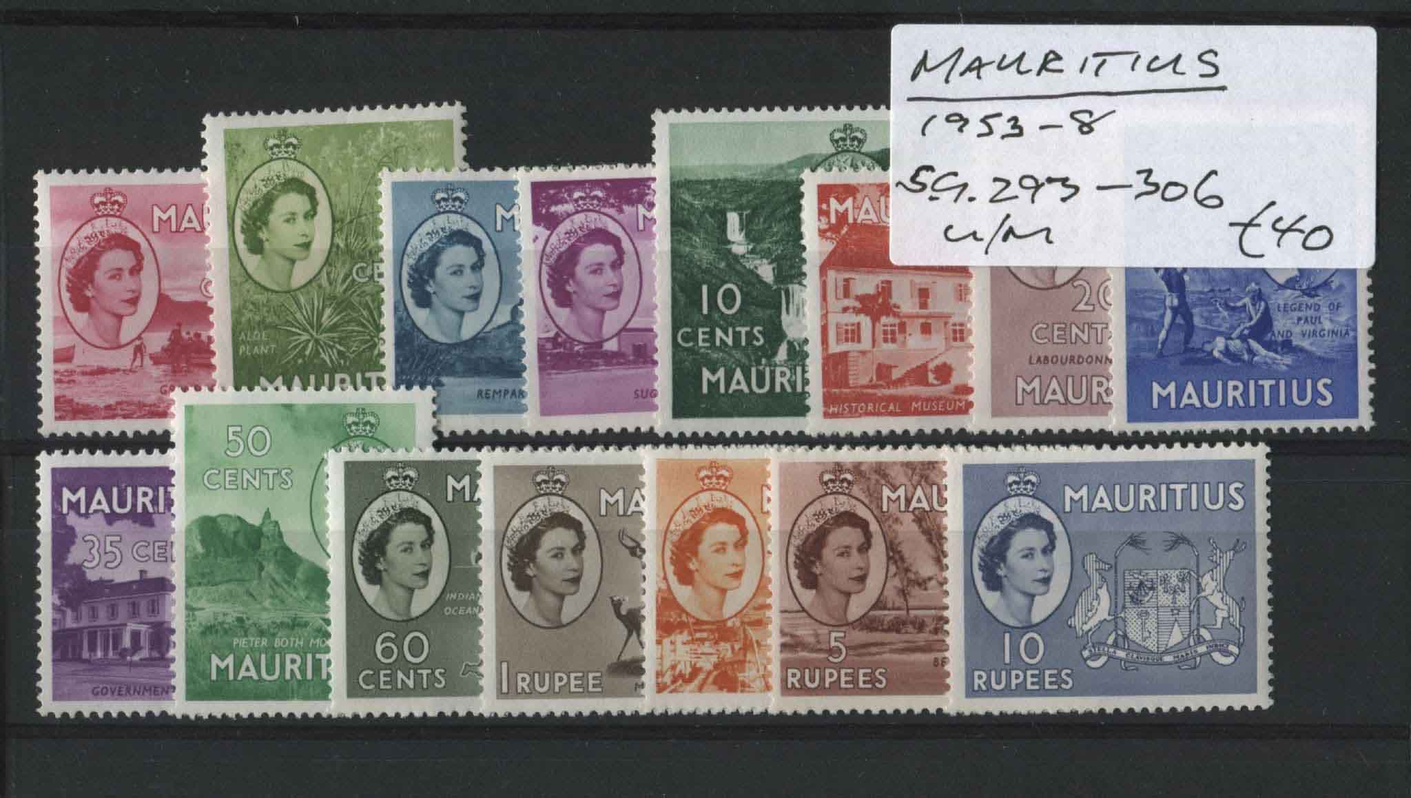 Mauritius 1953-58 SG.293-306 U/M (Lot 3)