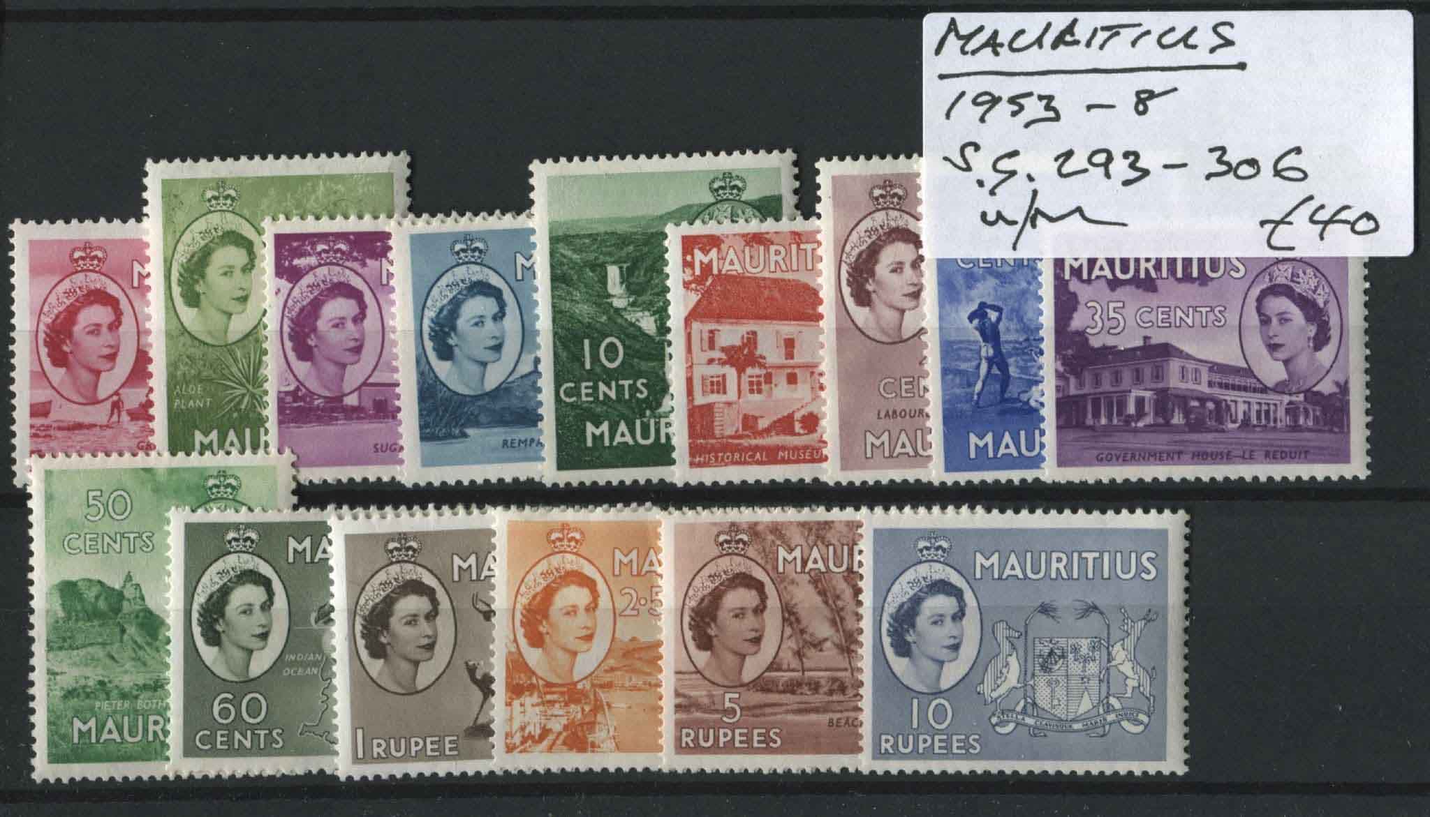 Mauritius 1953-58 SG.293-306 U/M (Lot 4)