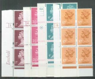 Mint decimal Machin cylinder blocks of 6 or 8, p upwards, all different (Ref ES102)