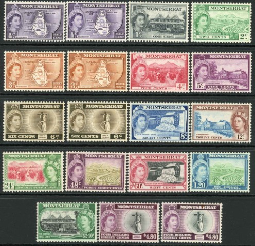 Montserrat 1953-62 SG.136a-149a U/M