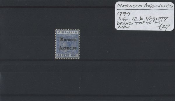 Morocco Agencies 1899 SG.12bVar Broad top to 'M' M/M