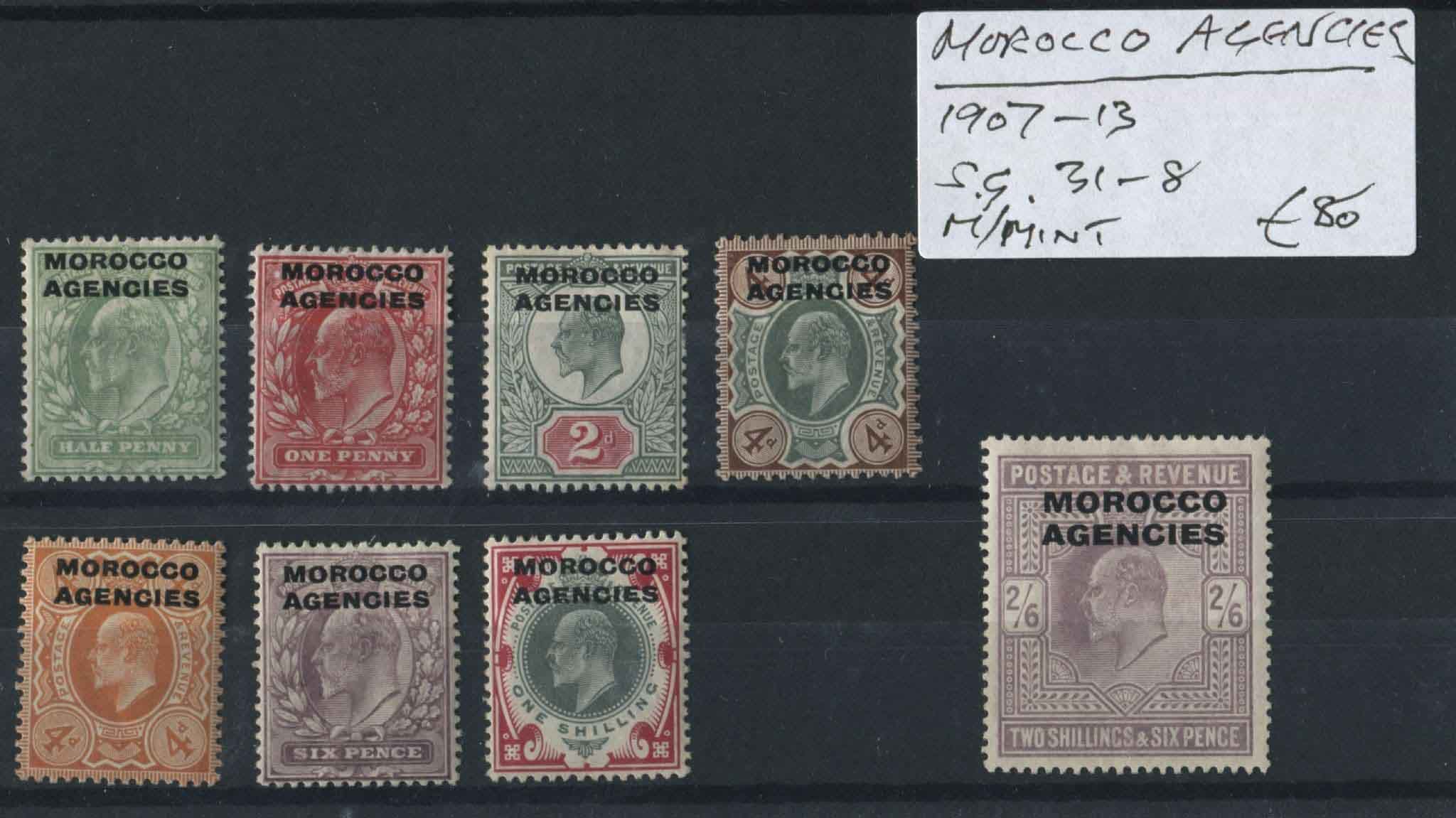 Morocco Agencies 1907-13 SG.31-38 M/M