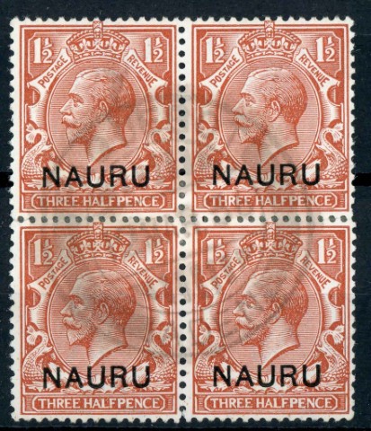 Nauru 1923 SG.3 block of 4. F/U