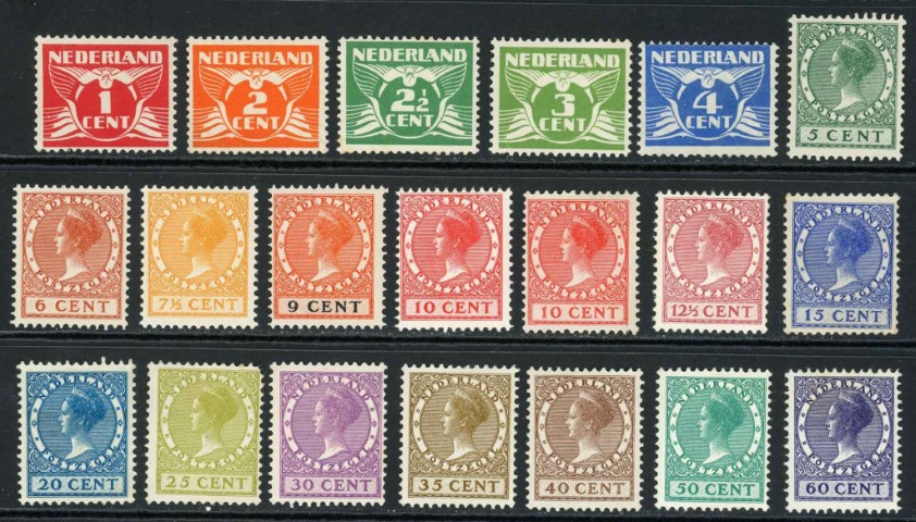 Netherlands 1924-6 SG.274a-289a M/M (few small faults)