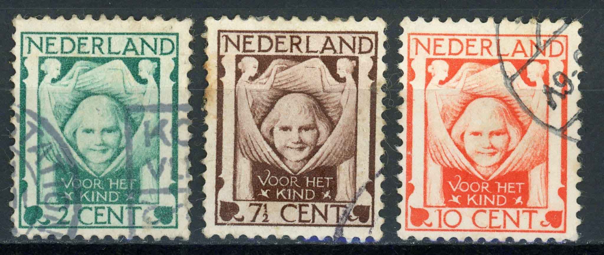 Netherlands 1924 SG.295-297 F/U