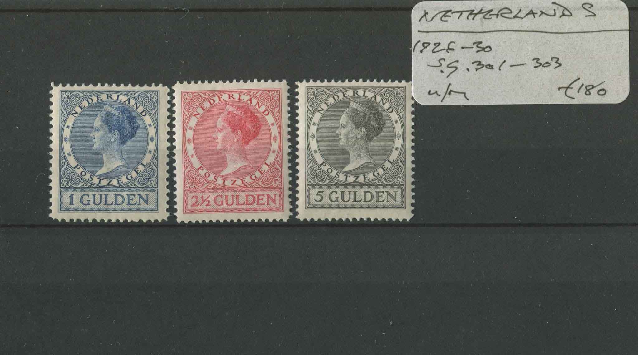 Netherlands 1926-30 SG.301-303 U/M