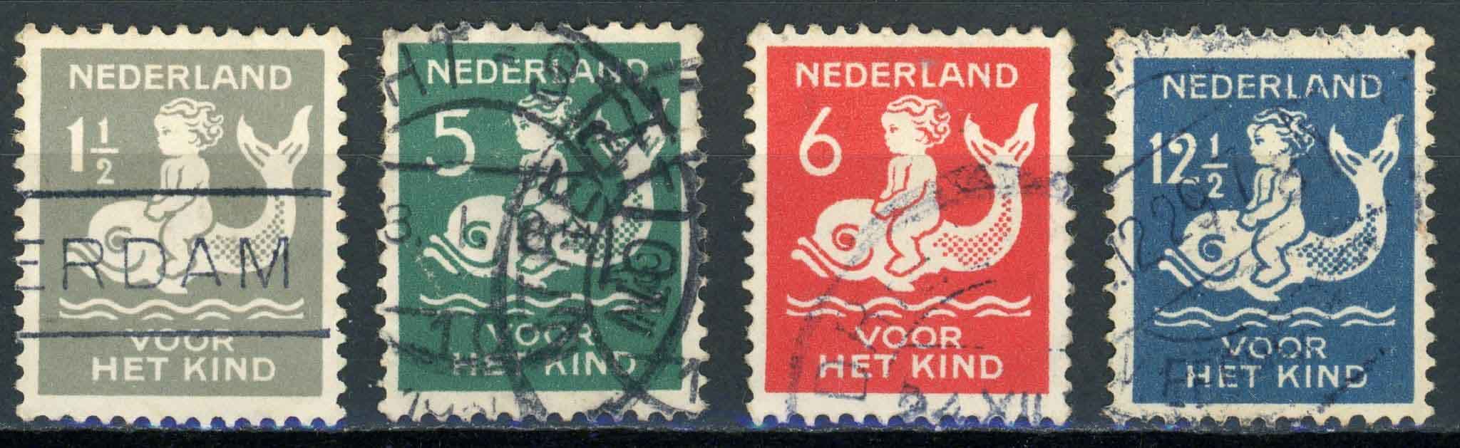 Netherlands 1929 SG.381A-384A F/U