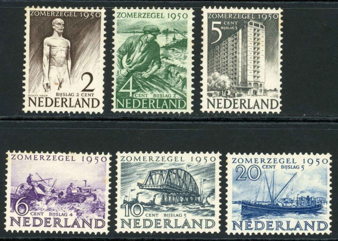 Netherlands 1950 SG.713-718 M/M