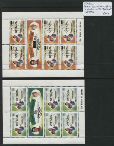 Nevis 1983 SG.O28h-O26 2 Sheets Black Opt. U/M (Lot 2)