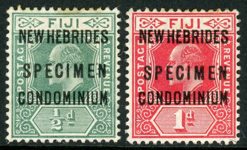 New Hebrides 1910 SG.10S & 11S M/M