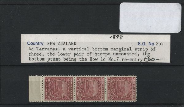 New Zealand 1898 SG.252 Strip, x2 U/M