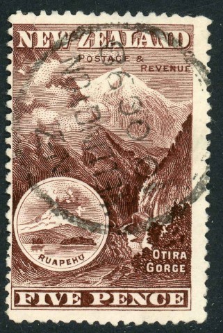 New Zealand 1898 SG.253a F/U purple-brown