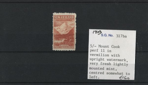 New Zealand 1903  SG.317ba Mt Cook P.11 M/M