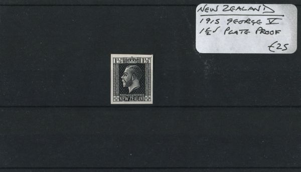 New Zealand 1915 George V 1d Plate Proof